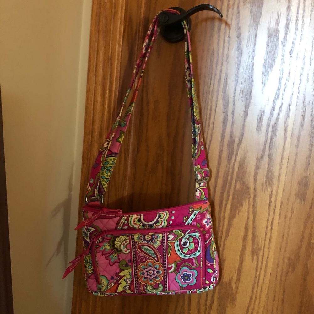 Vera Bradley Little Hipster Pink Swirls Purse
